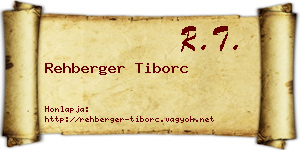 Rehberger Tiborc névjegykártya